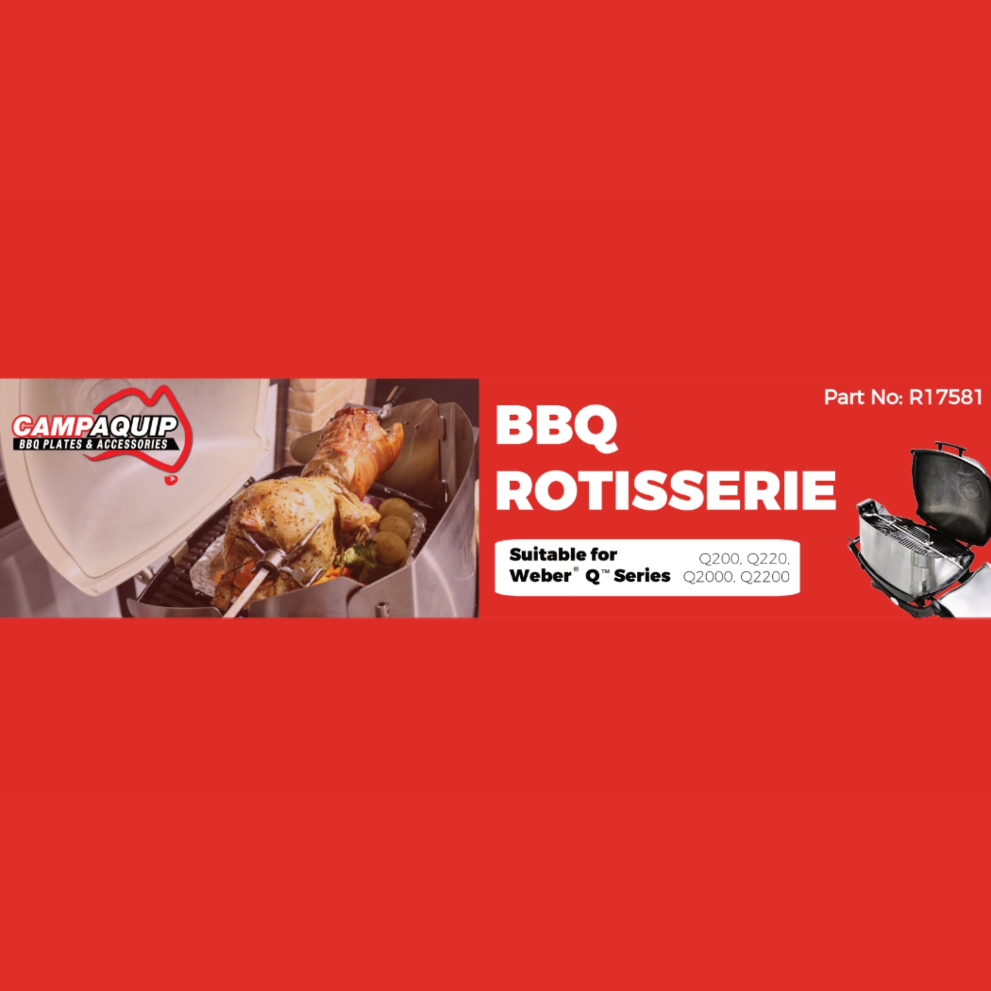 Rotisserie Gas BBQ for Weber Q Series - R17581