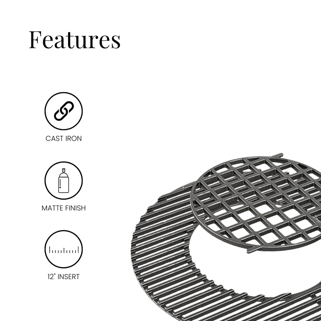 C-8835 22" Cast Iron Cooking Grate with Removable Insert