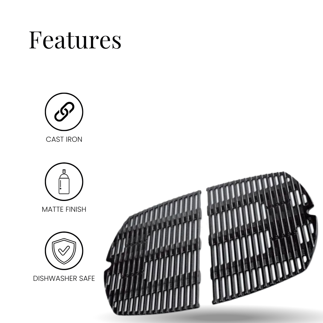 L. Barbeque Half Grill Plate for Weber Baby Q (Set of 2) R7644